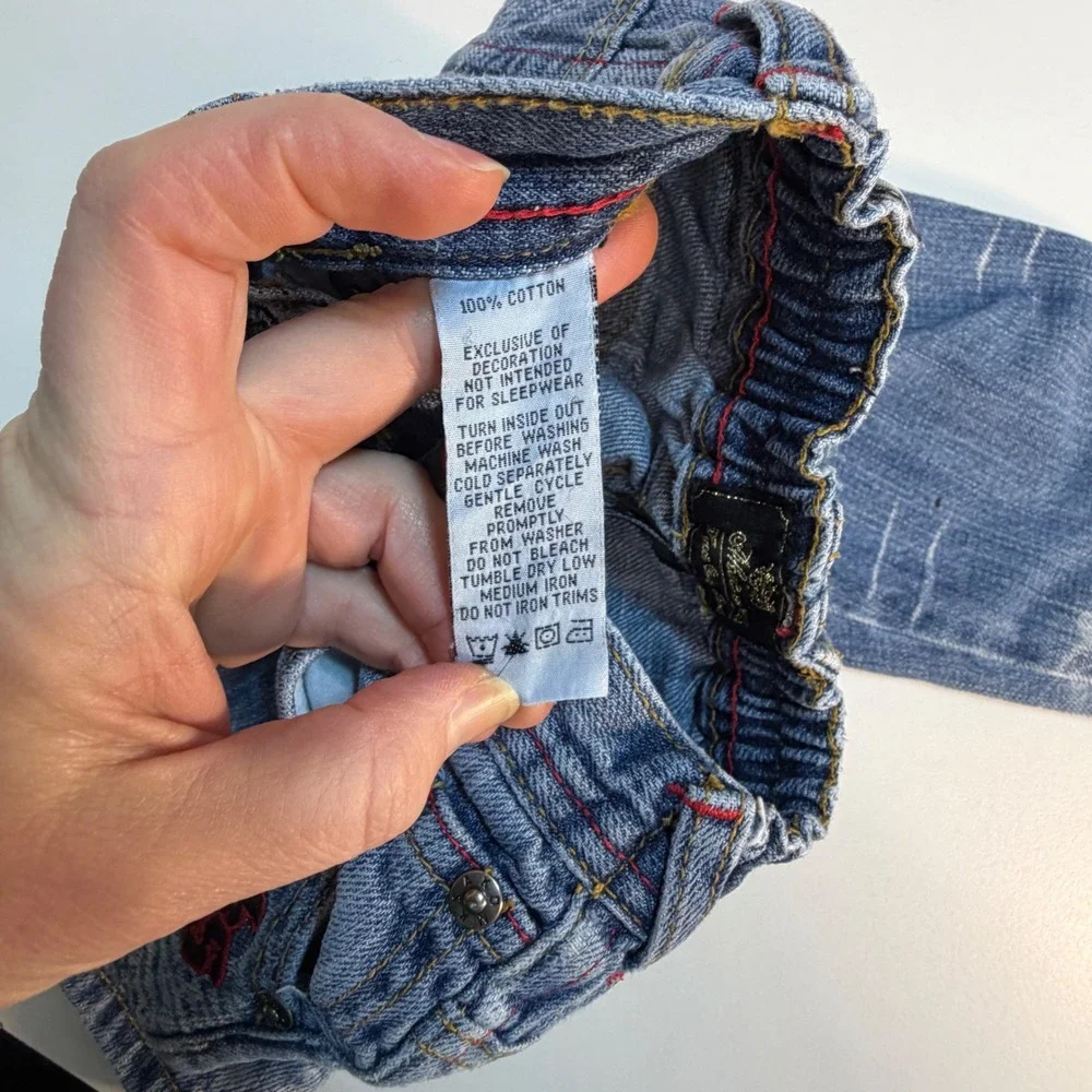 Akademiks‎ Boys Jeans Distressed Denim Embroidered Logo Size 18 Month Y2K